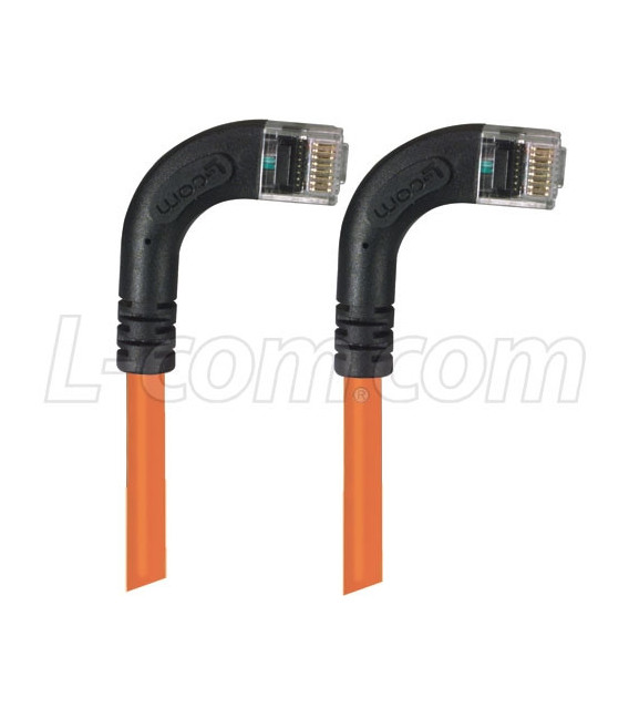 Category 5E Right Angle Patch Cable, RA Right Exit/RA Right Exit, Orange 1.0 ft