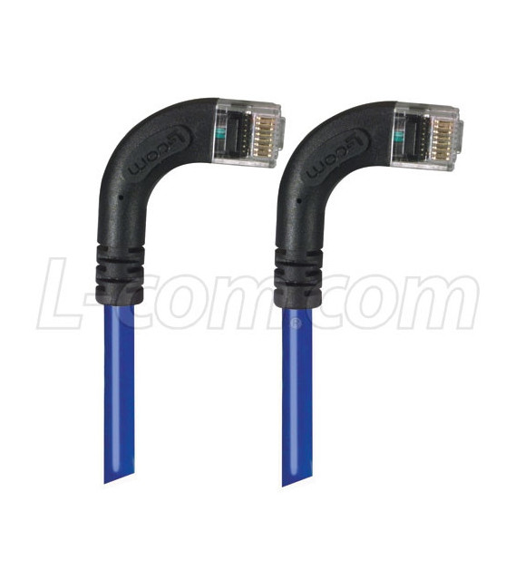 Category 5E Right Angle Patch Cable, RA Right Exit/RA Right Exit, Blue 7.0 ft
