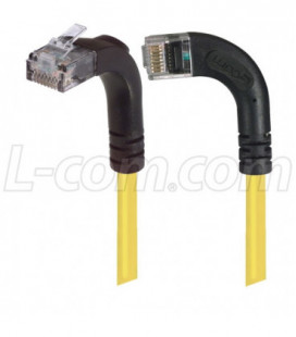 Category 5E Right Angle Patch Cable, RA Left Exit/Right Angle Up, Yellow 10.0