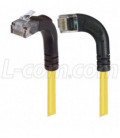 Category 5E Right Angle Patch Cable, RA Left Exit/Right Angle Up, Yellow 5.0