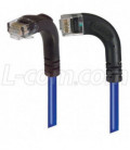 Category 5E Right Angle Patch Cable, RA Left Exit/Right Angle Down, Blue 7.0 ft