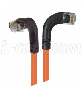 Category 5E Right Angle Patch Cable, RA Right Exit/Right Angle Down, Orange 3.0 ft