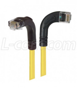 Category 5E Right Angle Patch Cable, RA Right Exit/Right Angle Down, Yellow 10.0 ft