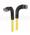 Category 5E Right Angle Patch Cable, RA Right Exit/Right Angle Down, Yellow 3.0 ft