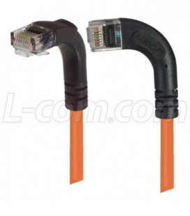 Category 5E Right Angle Patch Cable, RA Left Exit/Right Angle Down, Orange 2.0 ft