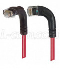 Category 5E Right Angle Patch Cable, RA Left Exit/Right Angle Down, Red 3.0 ft