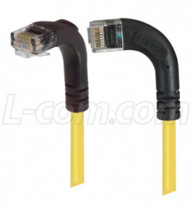 Category 5E Right Angle Patch Cable, RA Left Exit/Right Angle Down, Yellow 10.0 ft