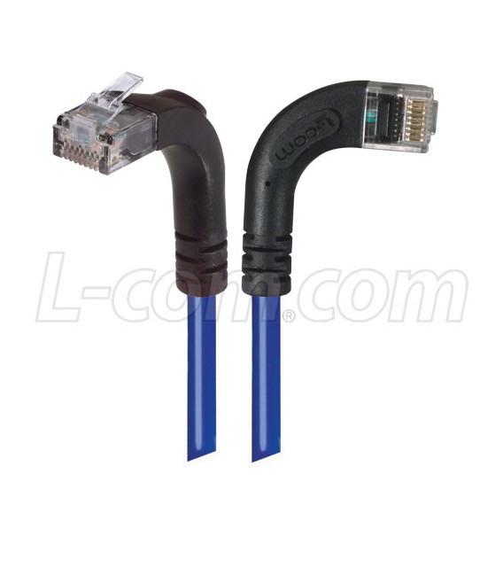 Category 5E Right Angle Patch Cable, RA Right Exit/Right Angle Up, Blue 25.0