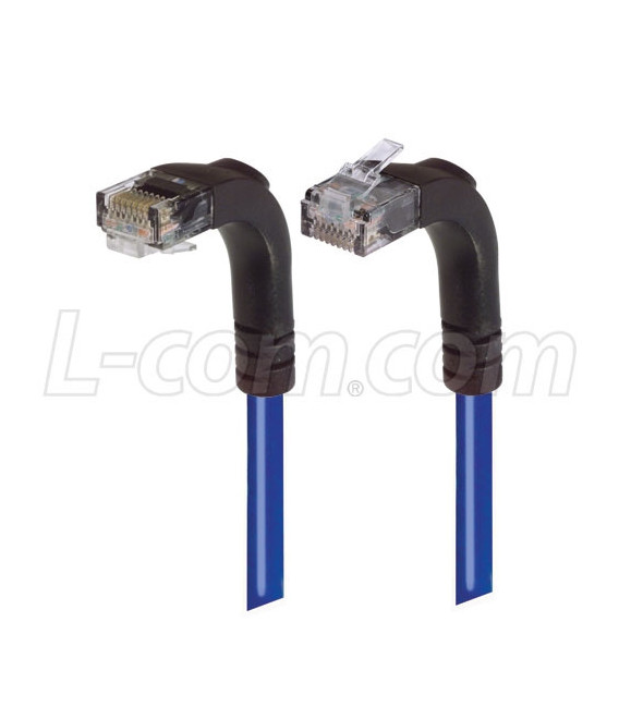 Category 5E Right Angle Patch Cable, Right Angle Up/Right Angle Down, Blue 1.0 ft