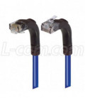 Category 5E Right Angle Patch Cable, Right Angle Up/Right Angle Down, Blue 7.0 ft