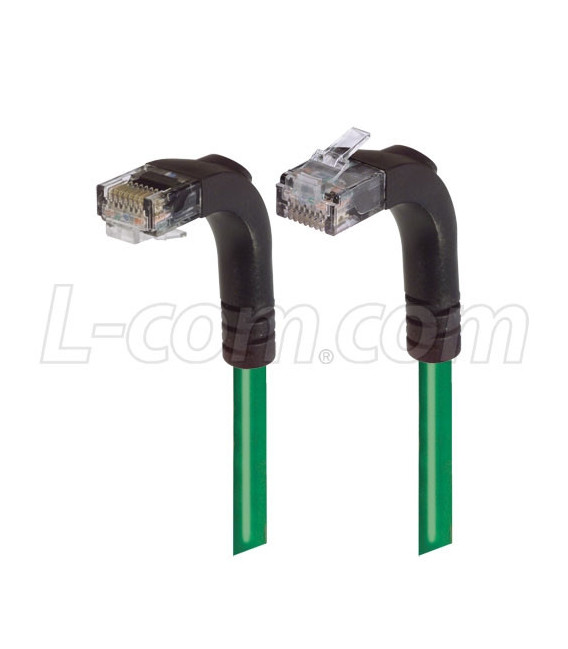 Category 5E Right Angle Patch Cable, Right Angle Up/Right Angle Down, Green 15.0 ft