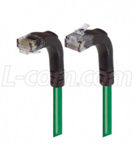 Category 5E Right Angle Patch Cable, Right Angle Up/Right Angle Down, Green 15.0 ft