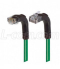 Category 5E Right Angle Patch Cable, Right Angle Up/Right Angle Down, Green 1.0 ft