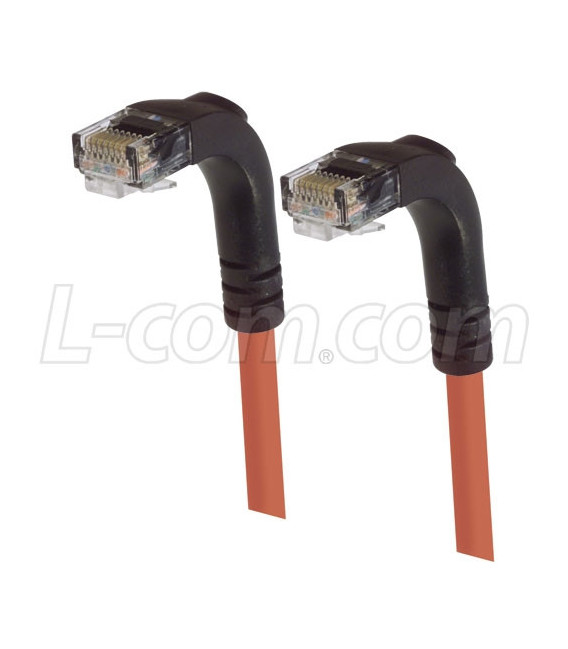 Category 5E Right Angle Patch Cable, Right Angle Down/Right Angle Down, Orange, 1.0 ft