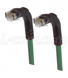 Category 5E Right Angle Patch Cable, Right Angle Down/Right Angle Down, Green, 7.0 ft