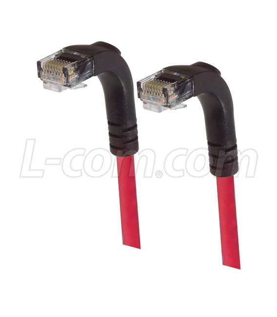 Category 5E Right Angle Patch Cable, Right Angle Down/Right Angle Down, Red, 3.0 ft