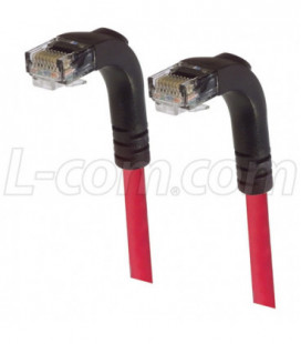 Category 5E Right Angle Patch Cable, Right Angle Down/Right Angle Down, Red, 25.0 ft