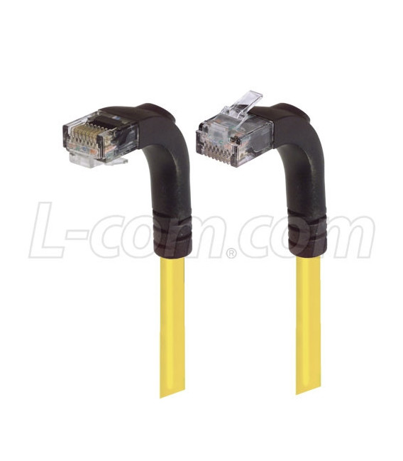 Category 5E Right Angle Patch Cable, Right Angle Up/Right Angle Down, Yellow 3.0 ft