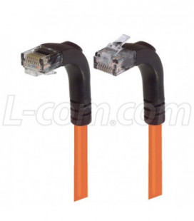 Category 5E Right Angle Patch Cable, Right Angle Up/Right Angle Down, Orange 1.0 ft