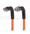 Category 5E Right Angle Patch Cable, Right Angle Up/Right Angle Down, Orange 1.0 ft