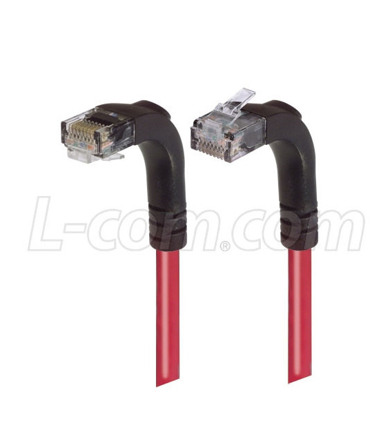 Category 5E Right Angle Patch Cable, Right Angle Up/Right Angle Down, Red 3.0 ft