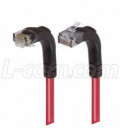 Category 5E Right Angle Patch Cable, Right Angle Up/Right Angle Down, Red 10.0 ft