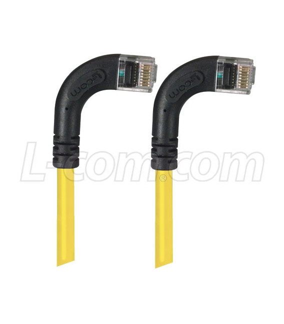 Category 5E Right Angle Patch Cable, RA Right Exit/RA Right Exit, Yellow 10.0 ft