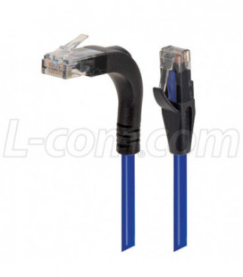 Category 5e Right Angle Patch Cable, Stackable, Blue, 10.0 ft