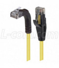 Category 5E Right Angle Patch Cable, Straight/Right Angle Up, Yellow, 20.0 ft