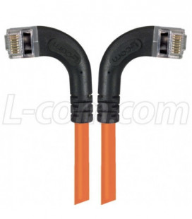 Category 5E Shielded Right Angle Patch Cable, Right Angle /Left Angle, Orange 1.0 ft