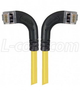 Category 5E Shielded Right Angle Patch Cable, Right Angle /Left Angle, Yellow 7.0 ft
