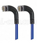 Category 5E Shielded Right Angle Patch Cable, Left Angle /Left Angle, Blue 1.0 ft