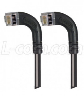 Category 5E Shielded Right Angle Patch Cable, Left Angle /Left Angle, Black 1.0 ft