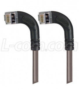 Category 5E Shielded Right Angle Patch Cable, Left Angle /Left Angle, Gray 3.0 ft