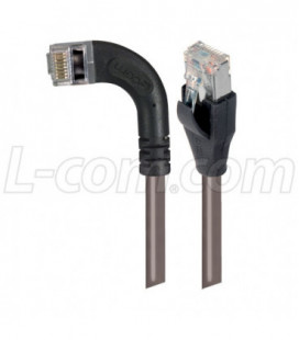 Category 5E Shielded Right Angle Patch Cable, Right Angle Left/Straight, Gray 5.0 ft