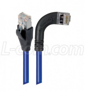 Category 5E Shielded Right Angle Patch Cable, Right Angle /Straight, Blue 1.0 ft