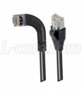 Category 5E Shielded Right Angle Patch Cable, Right Angle Left/Straight, Black 2.0 ft