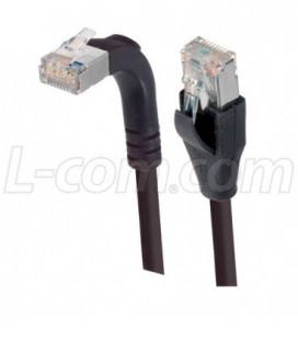 Category 5E Shielded LSZH Right Angle Patch Cable, Straight/Right Angle Up, Black, 7.0 ft