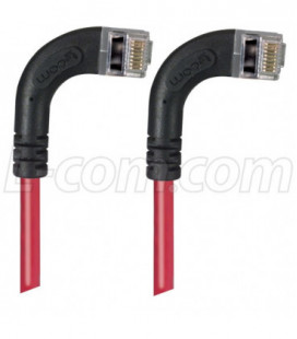 Category 5E Shielded LSZH Right Angle Patch Cable, Right Angle Right/Right Angle Right, Red, 7.0 ft