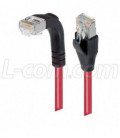 Category 5E Shielded LSZH Right Angle Patch Cable, Straight/Right Angle Down, Red, 25.0 ft