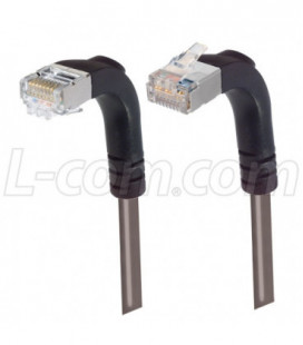 Category 5E Shielded LSZH Right Angle Patch Cable, Right Angle Up/Right Angle Down, Gray, 25.0 ft