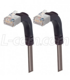 Category 5E Shielded LSZH Right Angle Patch Cable, Right Angle Up/Right Angle Up, Gray, 15.0 ft