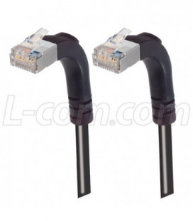 Category 5E Shielded LSZH Right Angle Patch Cable, Right Angle Up/Right Angle Up, Black, 7.0 ft