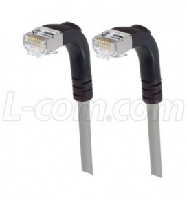 Category 5E Shielded LSZH Right Angle Patch Cable, Right Angle Down/Right Angle Down, Gray, 5.0 ft