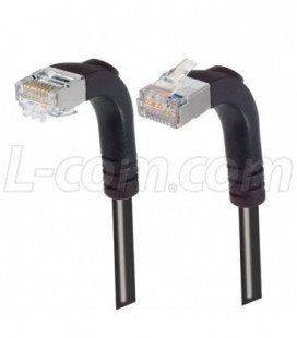 Category 5E Shielded LSZH Right Angle Patch Cable, Right Angle Up/Right Angle Down, Black, 3.0 ft
