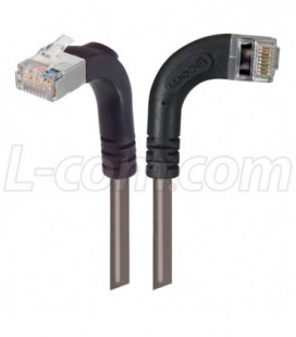 Category 5E Shielded LSZH Right Angle Patch Cable, Right Angle Right/Right Angle Up, Gray, 1.0 ft