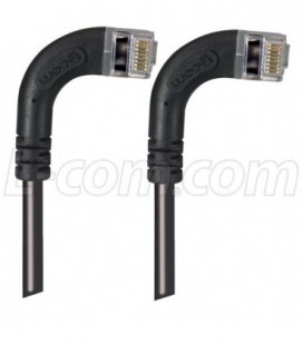 Category 5E Shielded LSZH Right Angle Patch Cable, Right Angle Right/Right Angle Right, Black, 15 ft