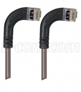 Category 5E Shielded LSZH Right Angle Patch Cable, Right Angle Right/Right Angle Right, Gray, 5.0 ft