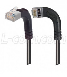 Category 5E Shielded LSZH Right Angle Patch Cable, Right Angle Left/Right Angle Up, Black, 15.0 ft