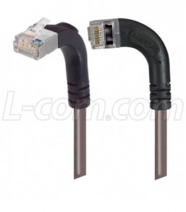 Category 5E Shielded LSZH Right Angle Patch Cable, Right Angle Left/Right Angle Up, Gray, 3.0 ft